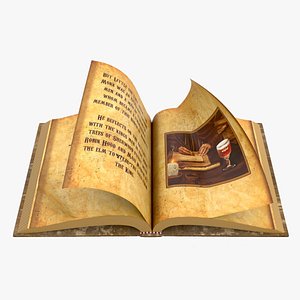 Realistic Old Rigged Animated Book