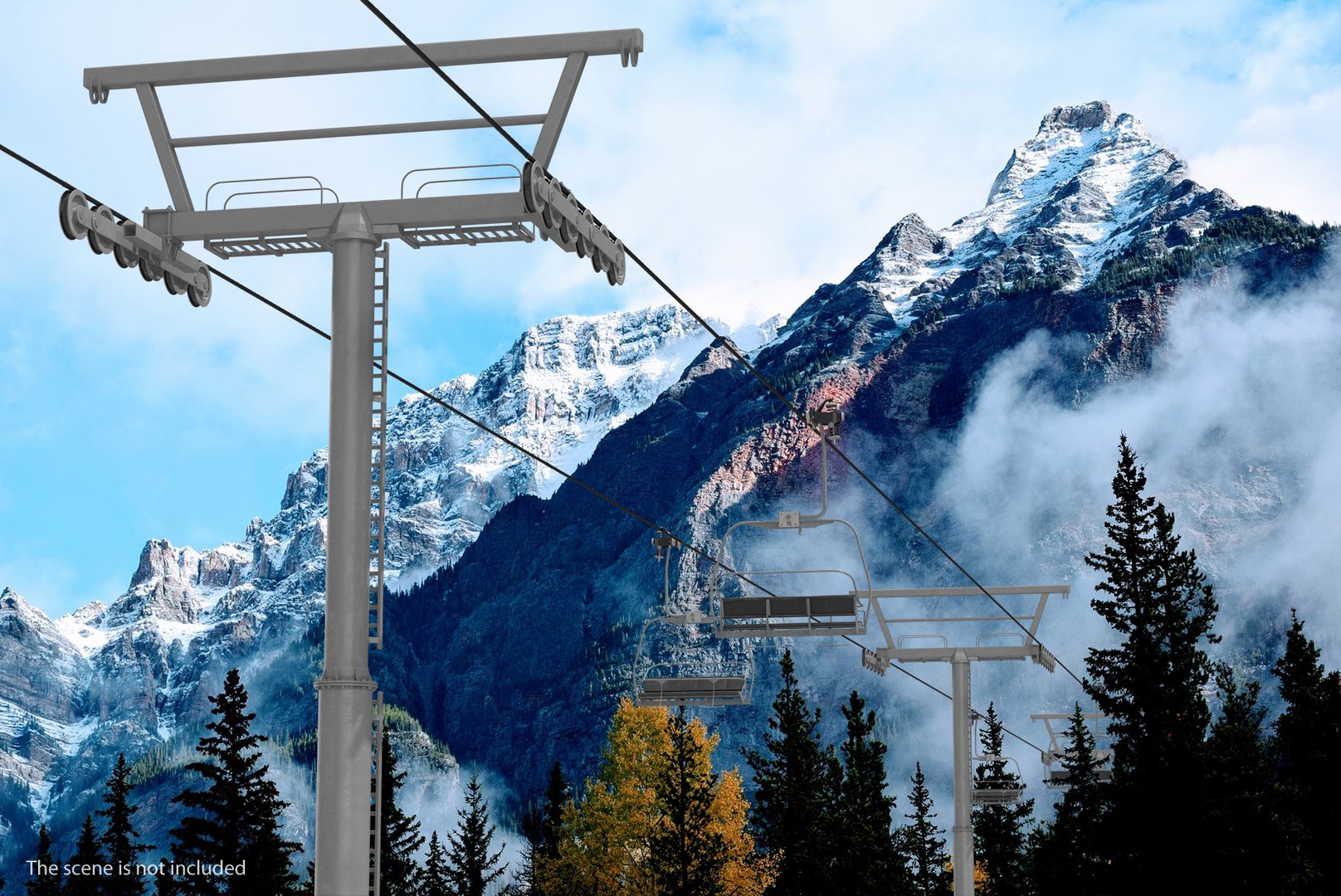 Ski Lift Tower 3D model preview