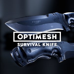 3D model low-poly survival knife blade