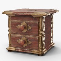 Vintage Decorative Jewelry Chest Ornate Brown Gold