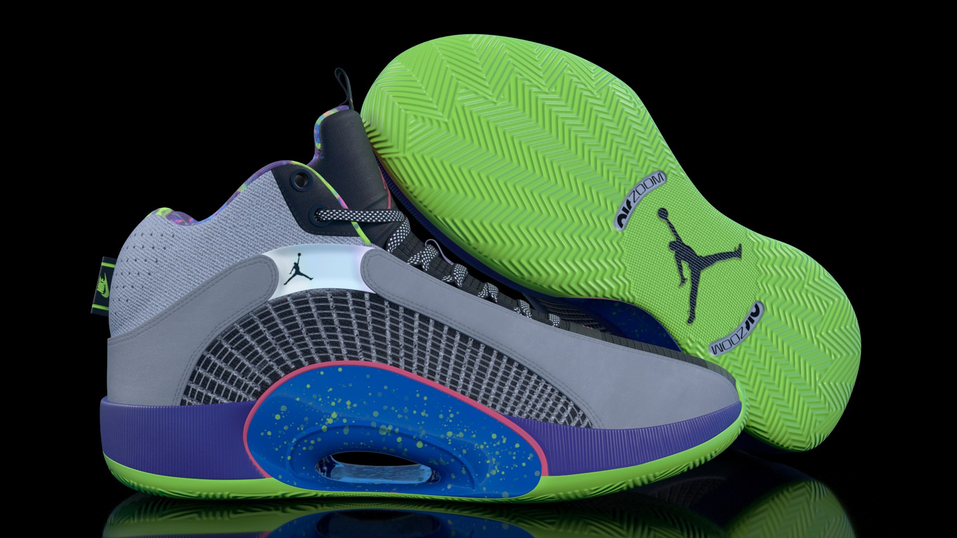 3D Air Jordan 35 Bel-Air Basketball Shoes Model - TurboSquid 2058194