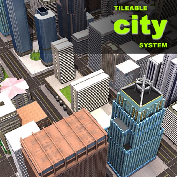 3d tileable city blocks buildings
