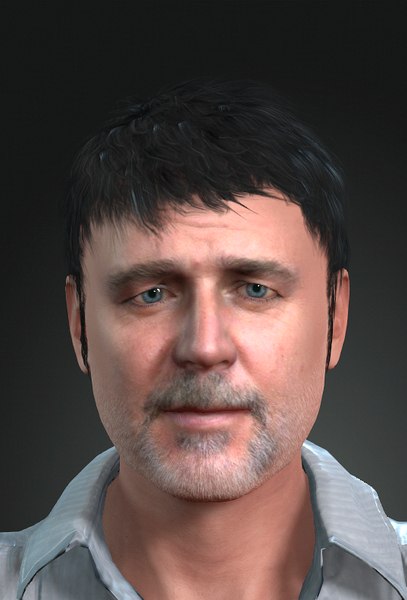 3D russell crowe character design model