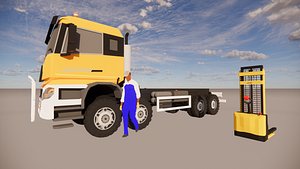 Forklift Loading Semi Truck