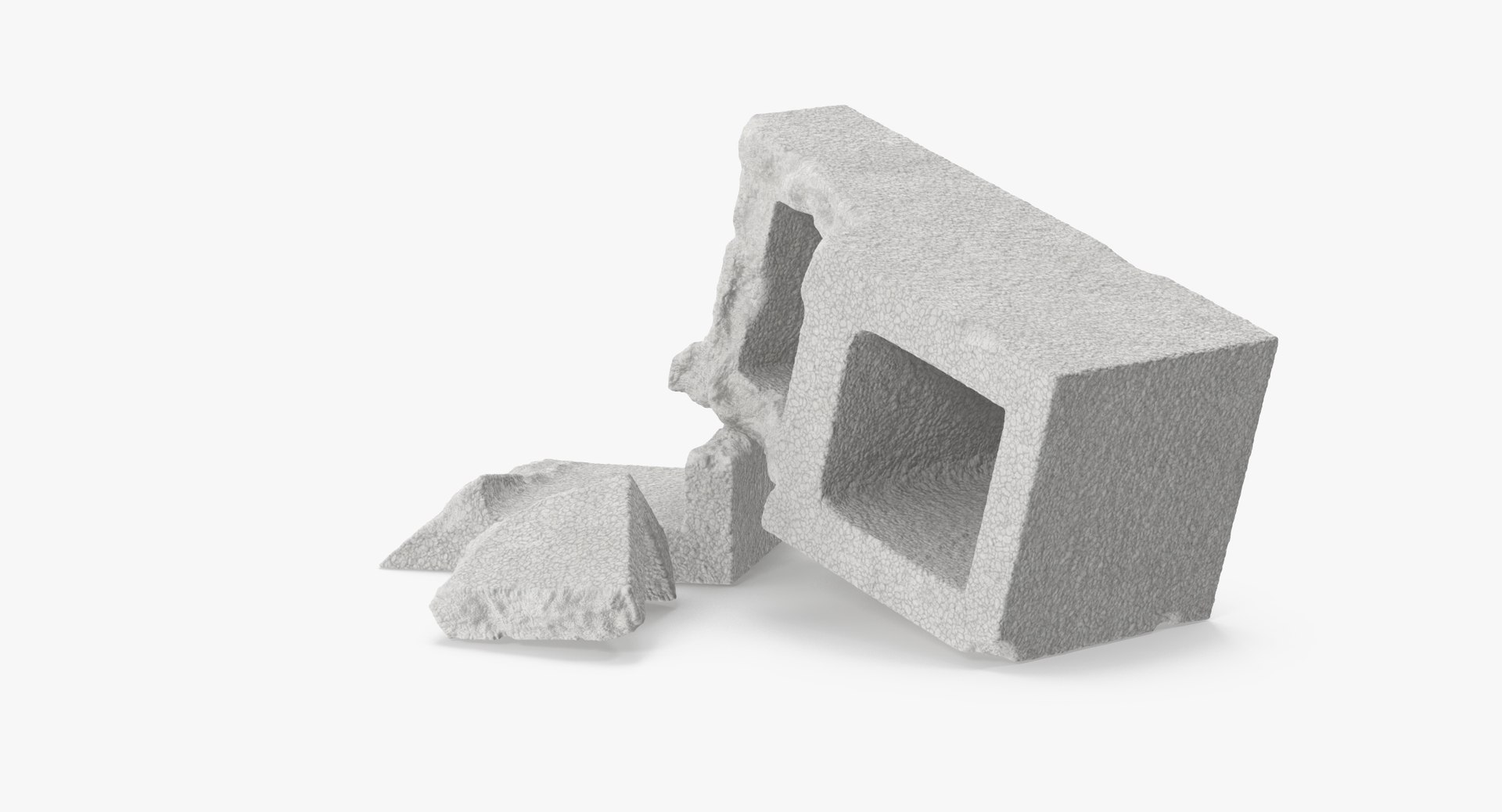 C4d Broken Cinder Blocks