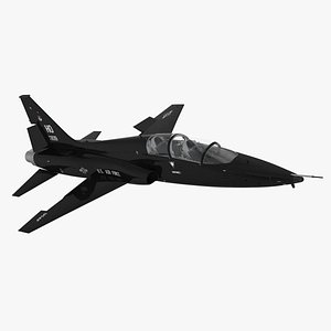 3D T-38 Talon USAF Jet Trainer Black Rigged