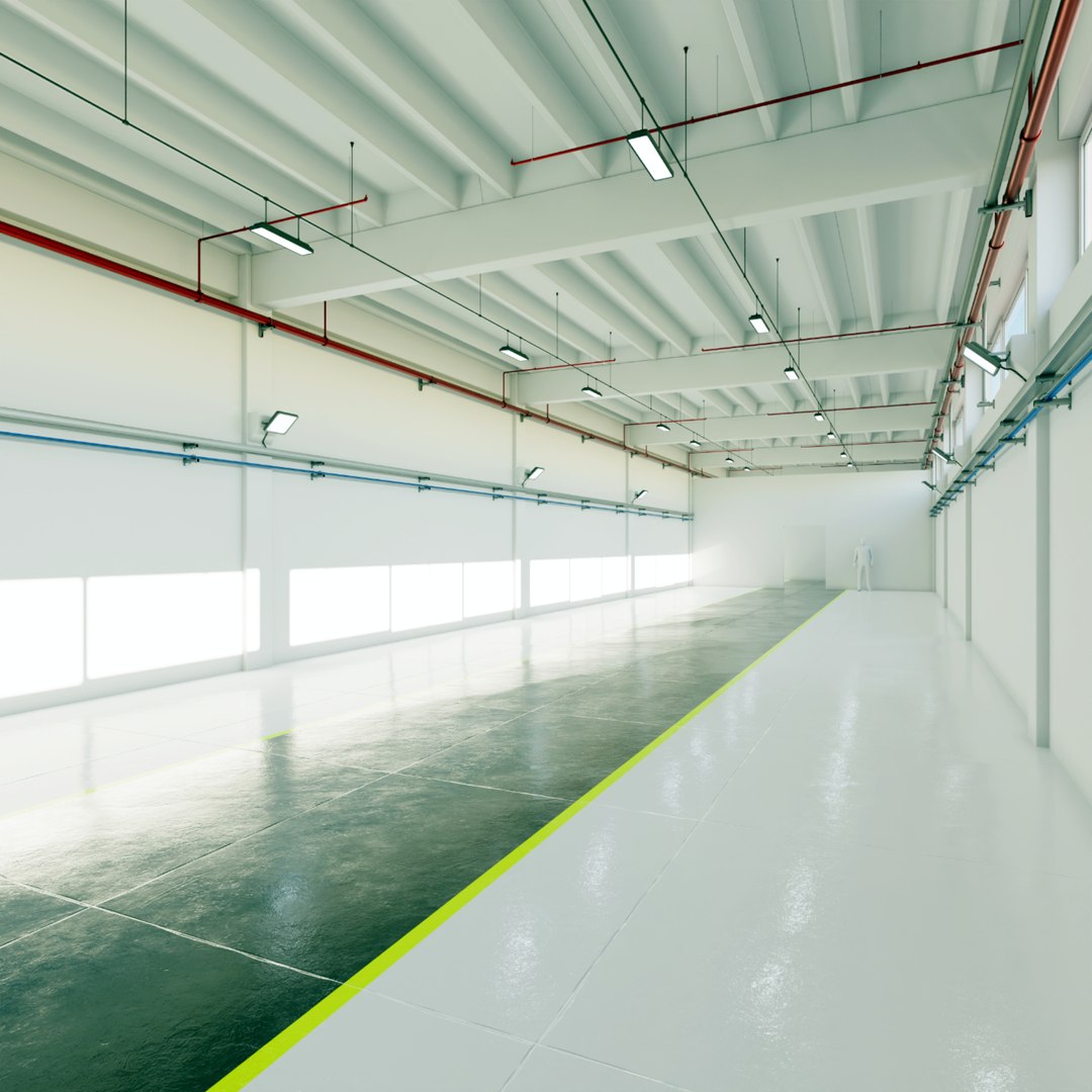 Hall Industrial Interior 3D Model - TurboSquid 1679874