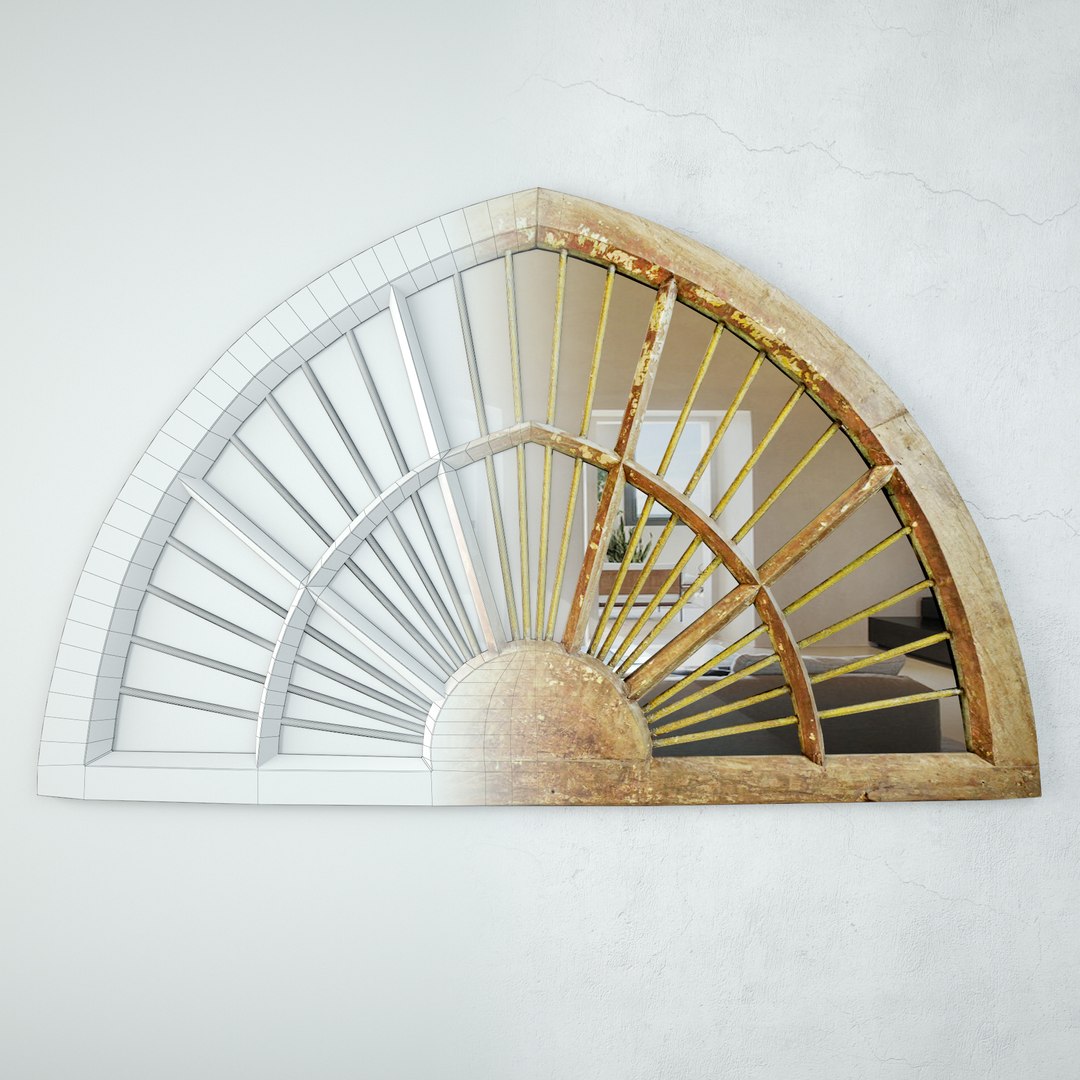 Old Wood And Iron Window Mirror 3D Model - TurboSquid 2275120