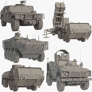 American wheeled military vehicles 5 in 1 UVW 3D