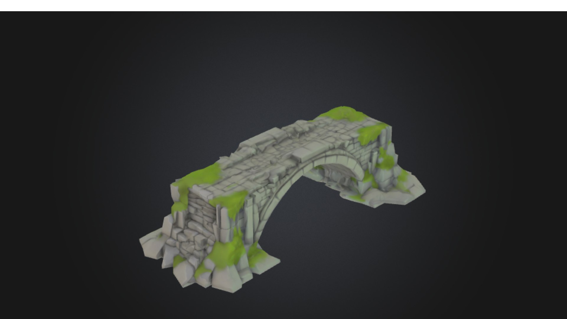 Stylized Stone Bridge With Moss - Game Ready 3K Tris FBX OBJ BLEND 3D ...