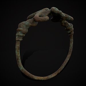3D Corroded Twisted Wire Gold Ring model