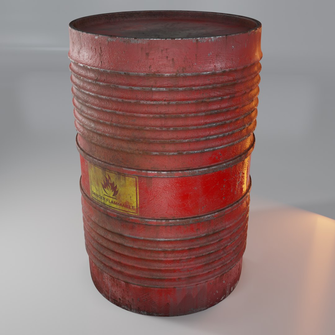 Dirty Red Barrel Industrial 3D Model - TurboSquid 1435886