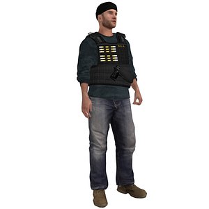 rigged dea agent 3d max