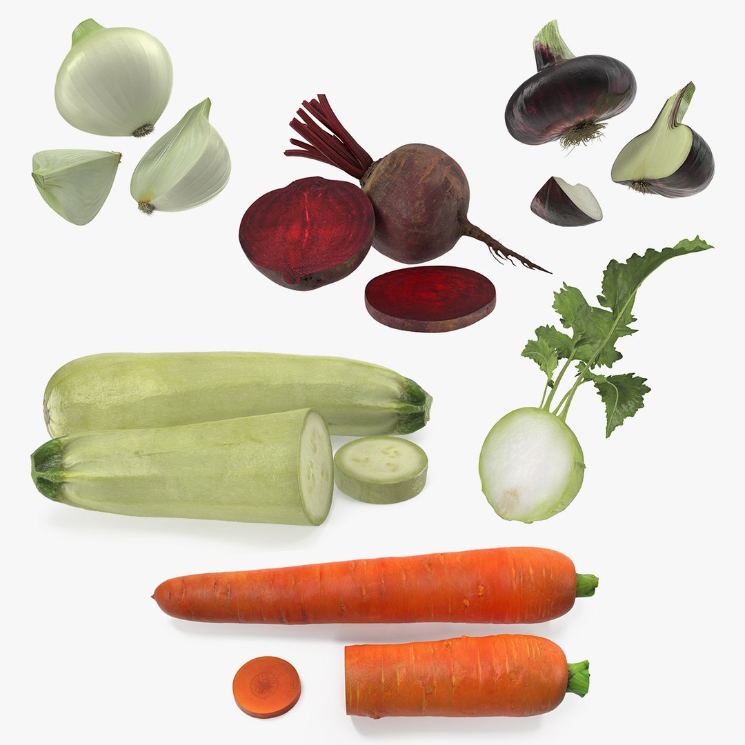 Cut Vegetables Collection 2 3D model preview