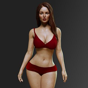 3D Beautiful Curvy Figure Woman Nude Rigged - Stella model