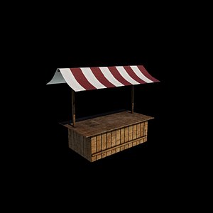 Market stall 3D model model