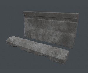 obj concrete curb roadblock