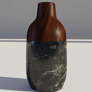 3D vase wood wooden