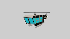 Low-Poly-Cartoon-Helicopter 3D model