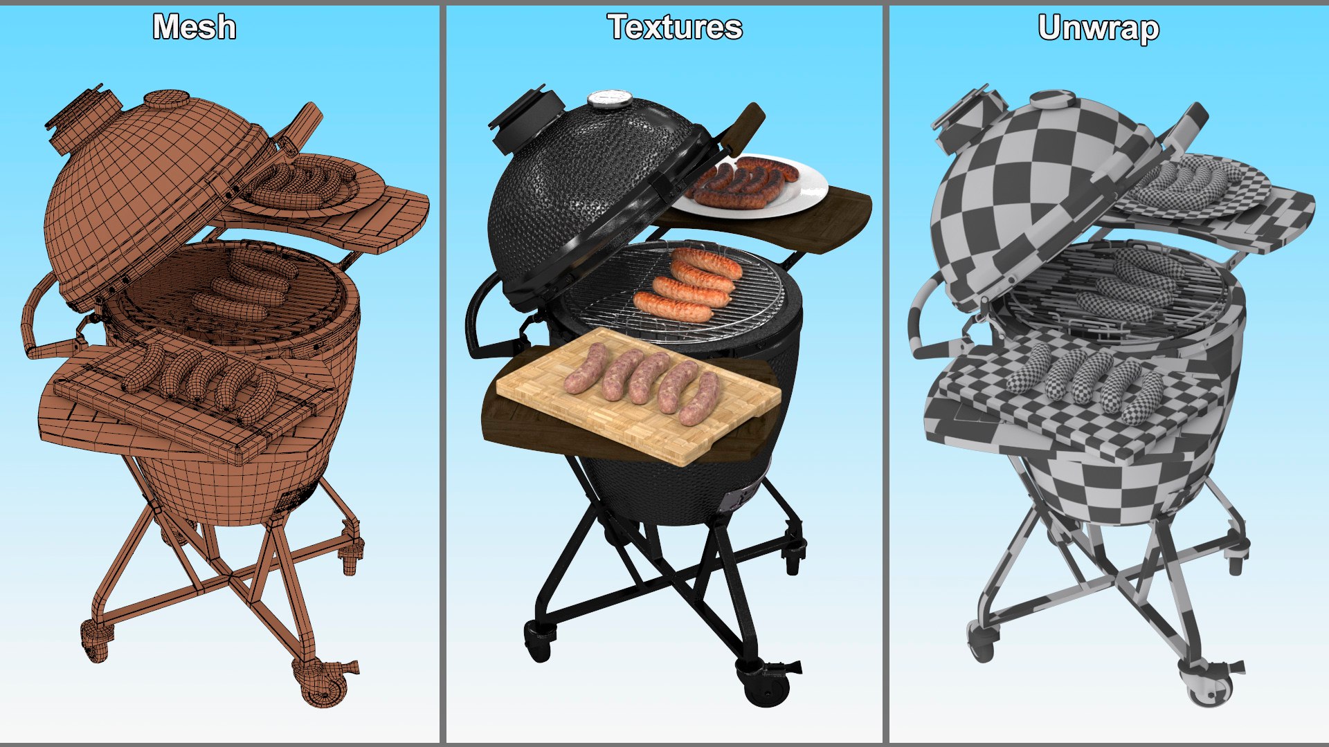Charcoal Grill with Three Sausage Donenesses 3D model https://p.turbosquid.com/ts-thumb/hu/G1Ktm9/a2/charcoal_grill_with_three_sausage_donenesses_010/jpg/1759125787/1920x1080/fit_q87/70b28a2f71c714961908fe563134ee8f61b44494/charcoal_grill_with_three_sausage_donenesses_010.jpg