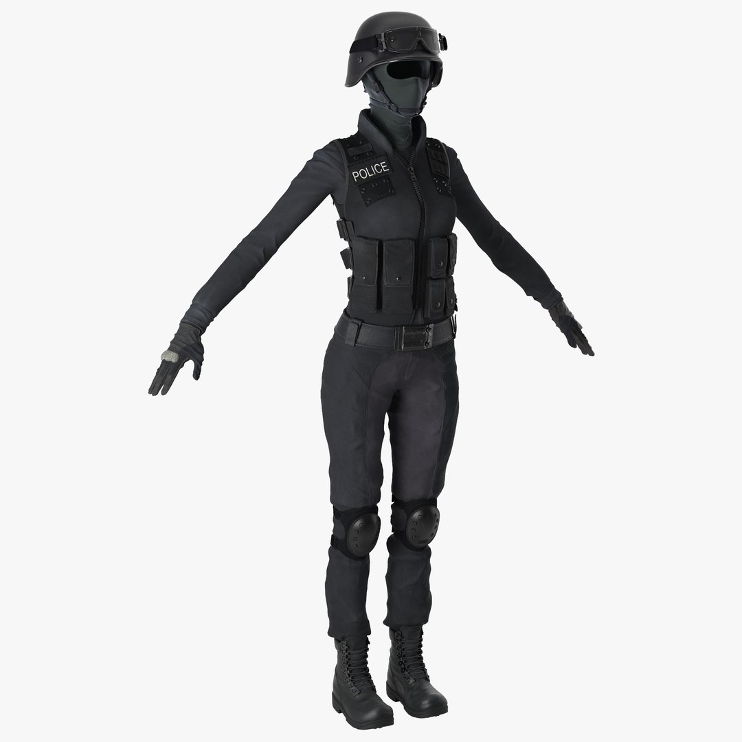 SWAT Woman Unifirm 2 3D Model 3D model preview