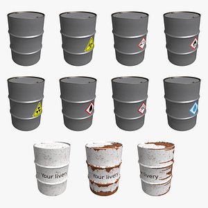 Metal barrel set 11 in 1 - Basic liveries 3D model