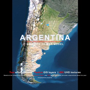 ARGENTINA Map - 40K Realistic Satellite Terrain - Elevation