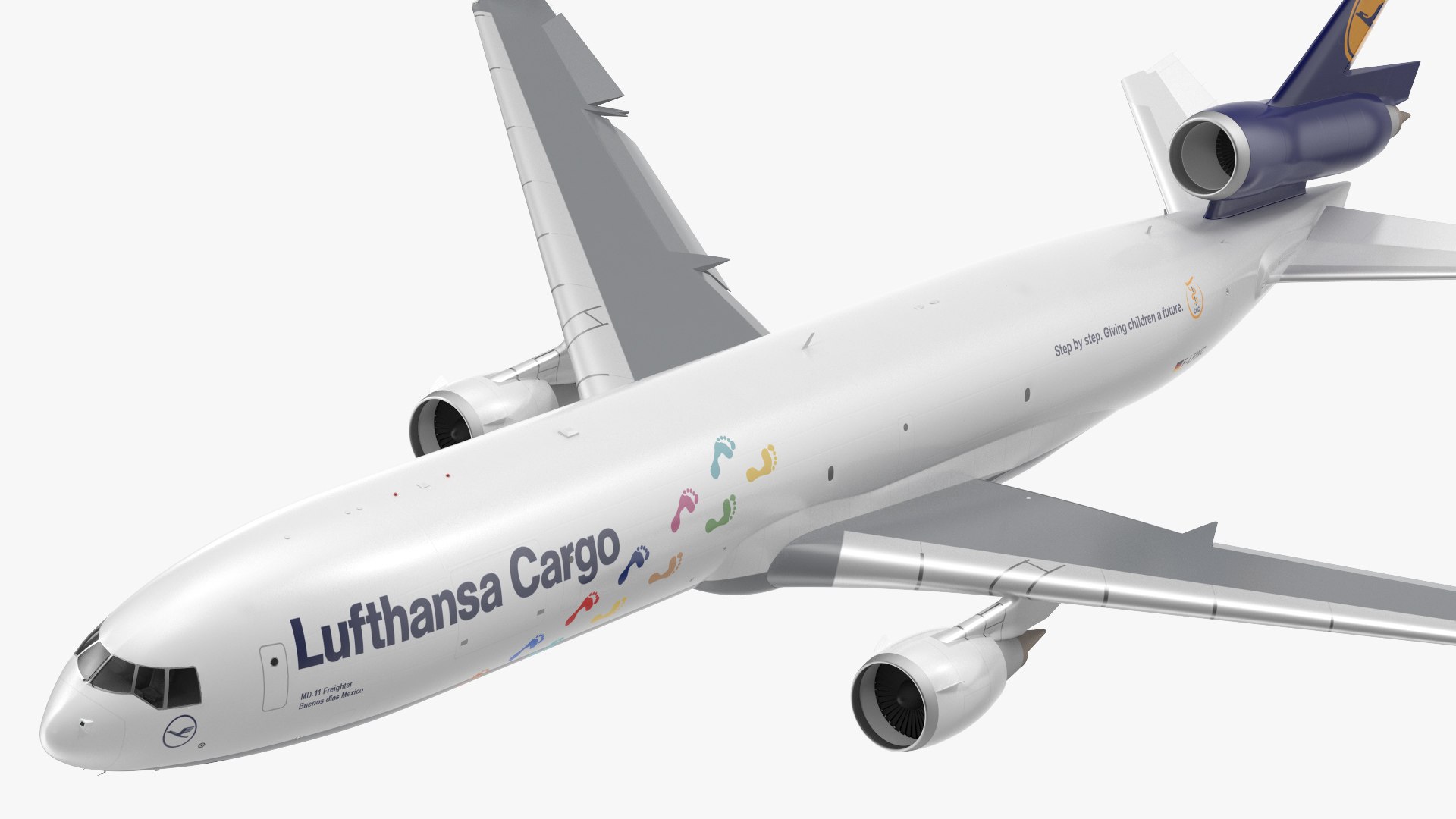 McDonnell Douglas MD11 Tri Jet Airliner Lufthansa Cargo Rigged 3D model preview