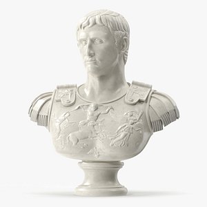 Roman Leader Bust Marble Sculpture 3D