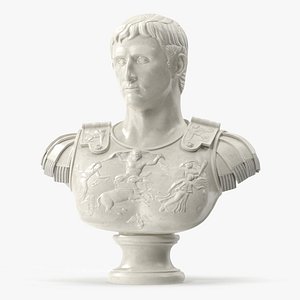 Roman Leader Bust Marble Sculpture