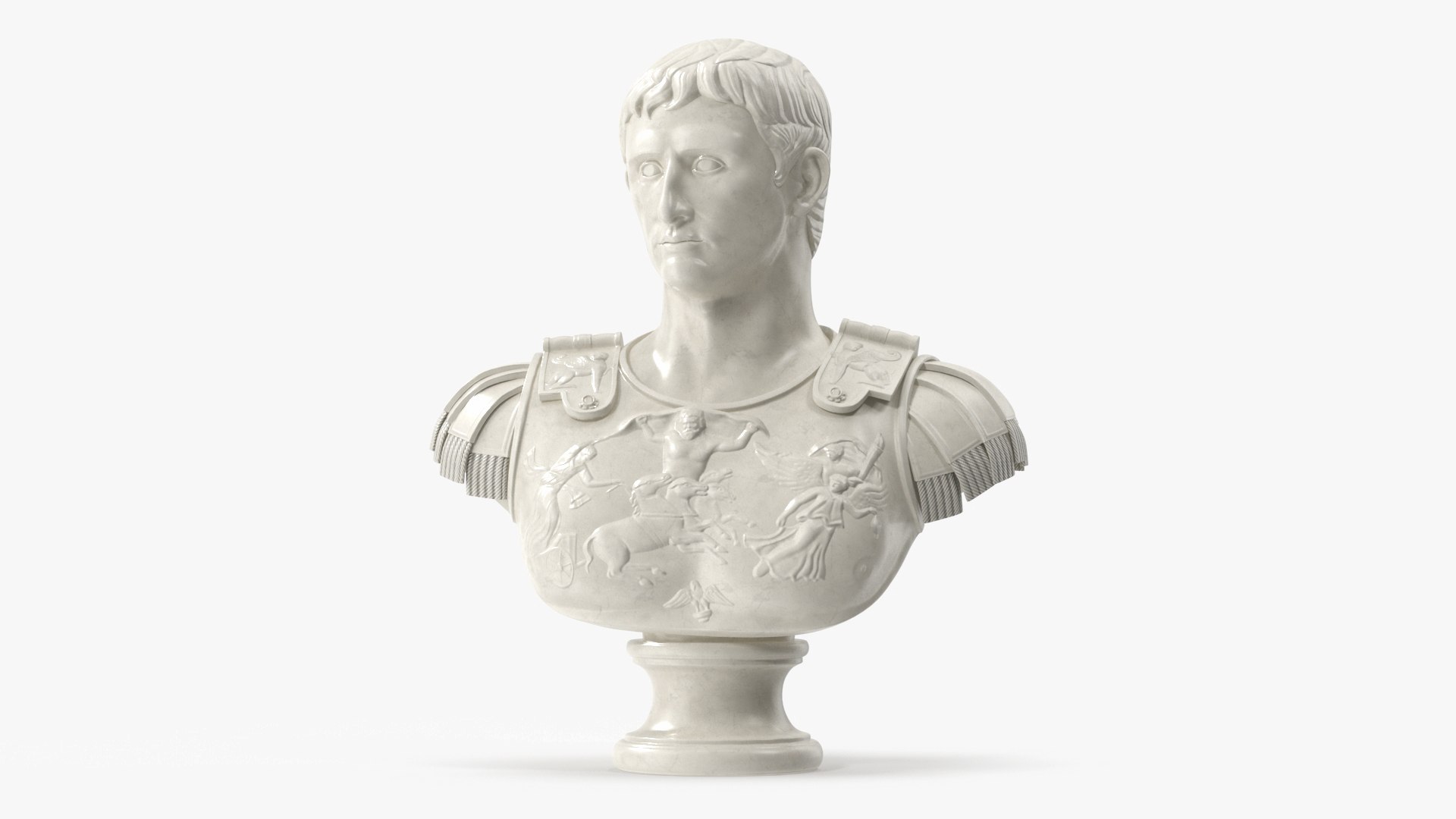 Roman Leader Bust Marble Sculpture 3D model preview