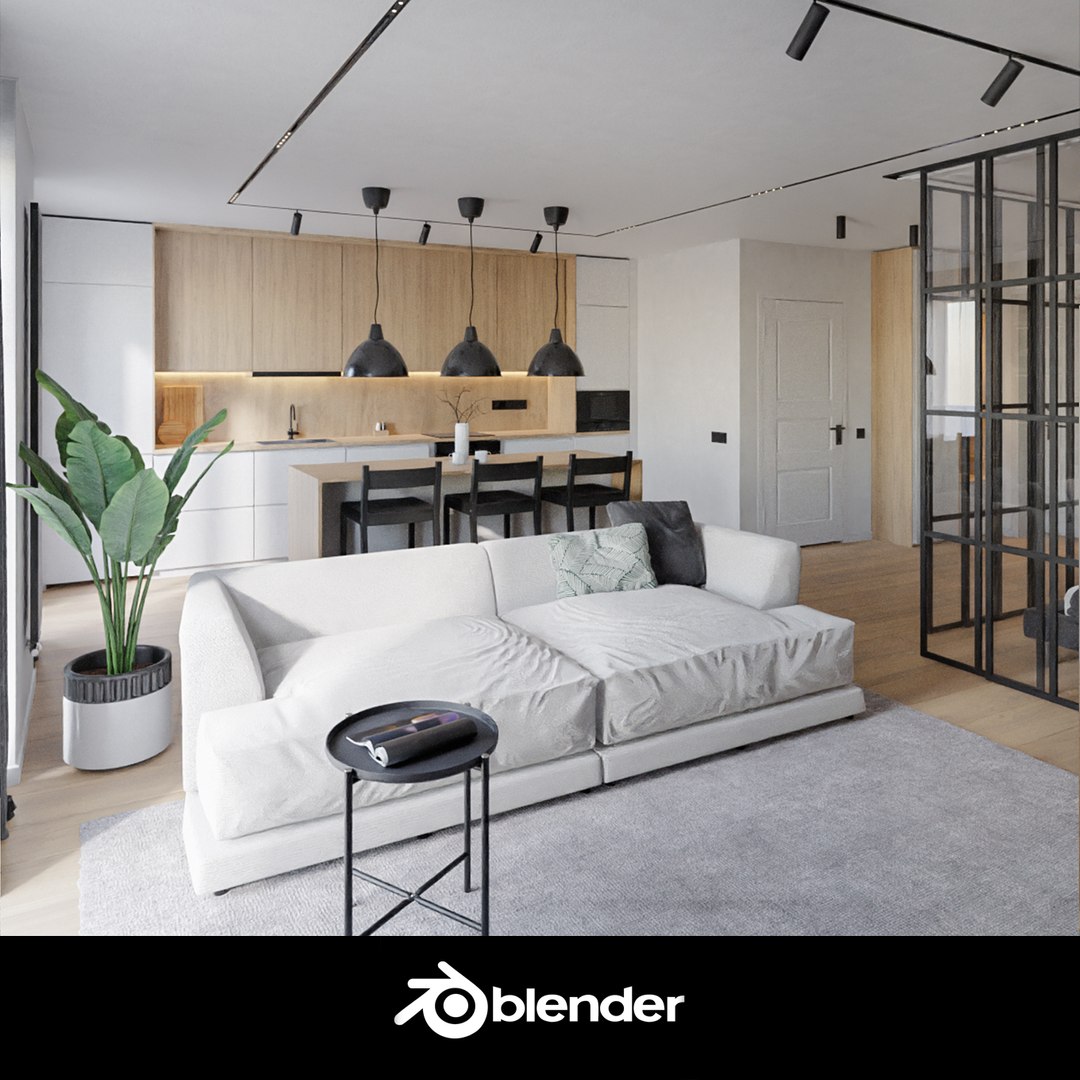 3D Scandinavian Apartment Interior 2 - TurboSquid 1961391 - High-Tech Scandinavian Apartment Interior