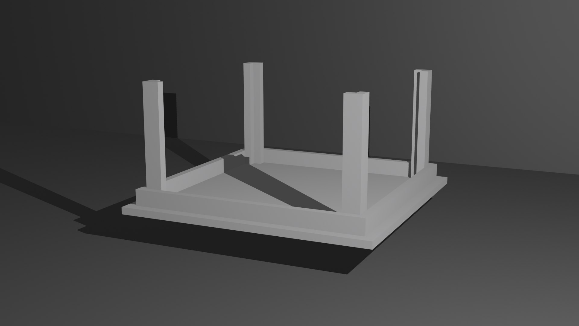 3D Model Base Wooden Table - TurboSquid 2289907