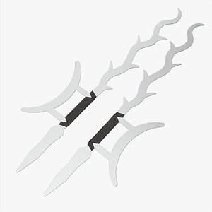 3D Twin hooks tree swords