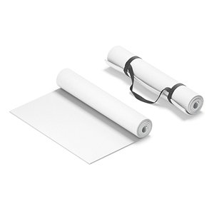 White Half Folded 2 Types Yoga Mat - meditation tourism rolled yogamat set model