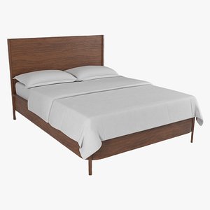 3D model Aria Classic Oak Wood Bed
