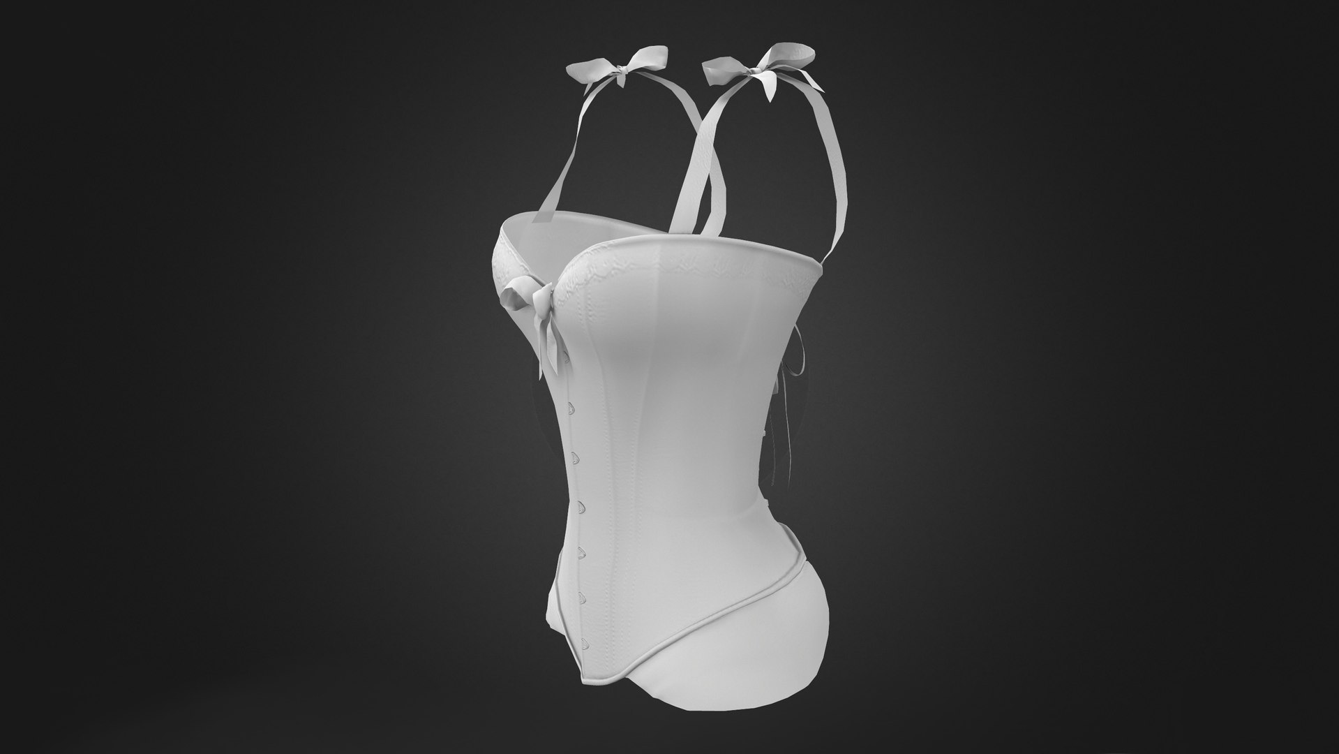 3D Corset with Straps and Bows - TurboSquid 1860099