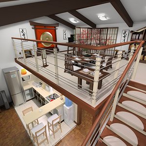 3d model apartment mansard