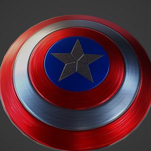 Capitan America Shield Low Poly