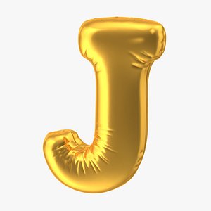 3D foil balloon letter j