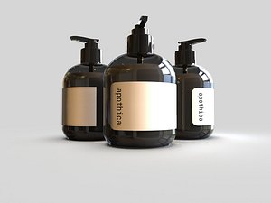 Elegant Shampoo Bottle 3D Model