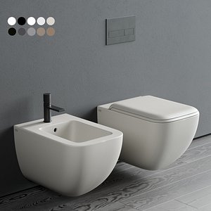 shui comfort wall-hung toilet 3D