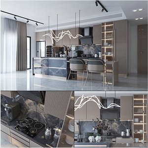 3D Luxury Kitchen Interior model