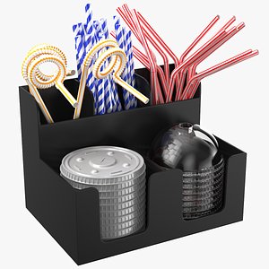 Straws And Lids Organizer 3D model