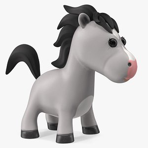 Cartoon White Horse Rigged for Modo 3D model