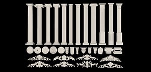 European Roman Column Carving Column Carving6 3D model