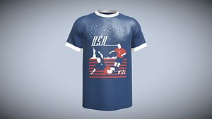 T-Shirt USA In Low Poly