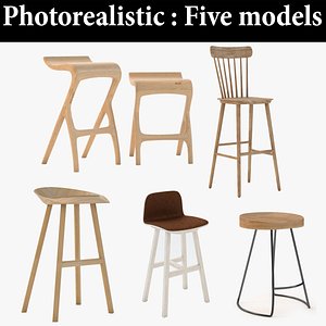 3D stool bar realistic