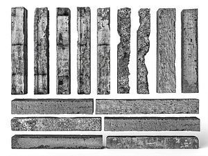 Damaged Concrete Beam Slabs Rubble 3D Model Pack