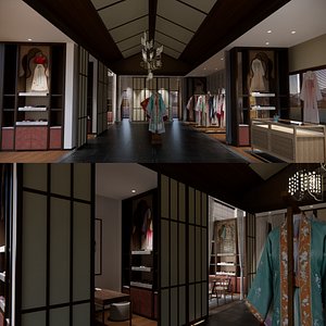 3D model Clothing Store interior -B2
